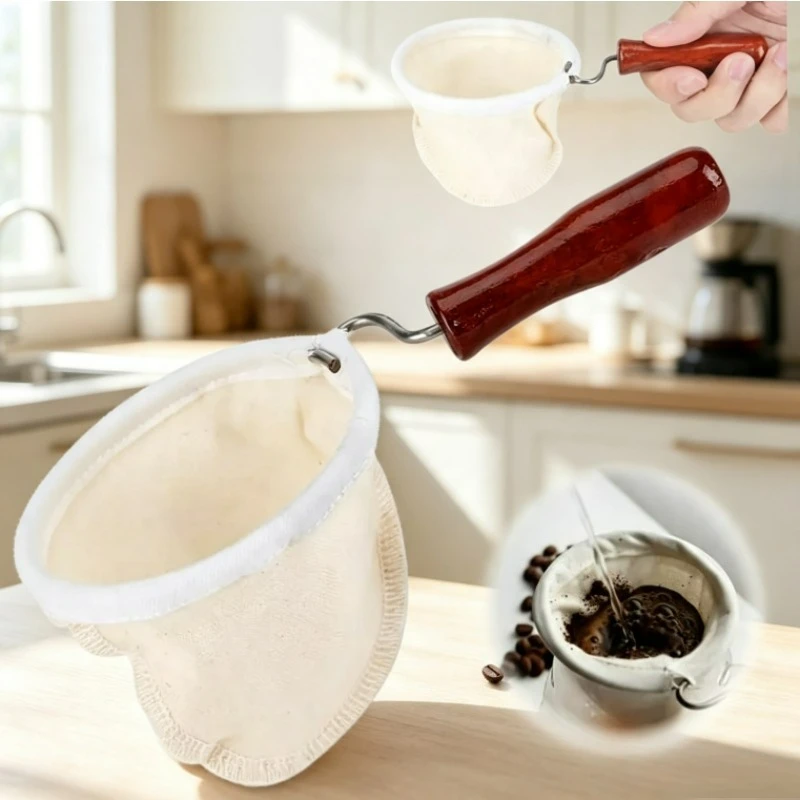 Reusable Flannel Cloth Coffee Sock Cloth Coffee Filter More Sense of Ritual Handmade Filter for Coffee Lover Home Office Use