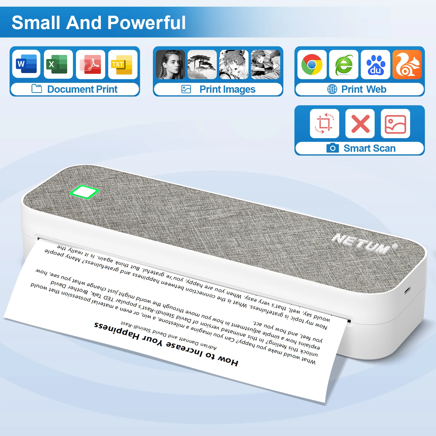 A4 Tragbarer Thermodrucker mit Bluetooth & USB, für Fotos, TXT, Word, PDF-Dokumente, kompatibel mit Android-, iOS- und Windows-Systemen – Detail 12