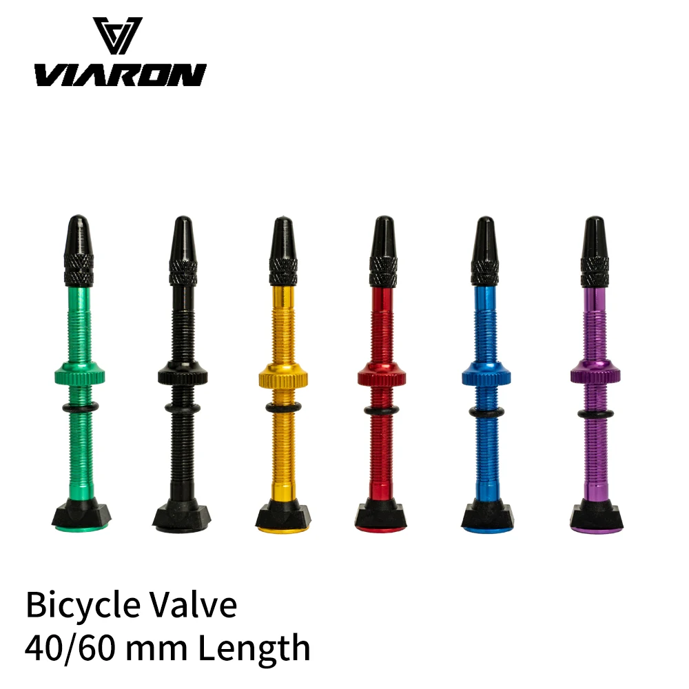 VIARON 2PCS 40/60mm Bicycle F/V  prasta Tubeless Tire Valve  Road Bike MTB  Tire Air Valve  Alloy Valve Cap  For bicycle Parts