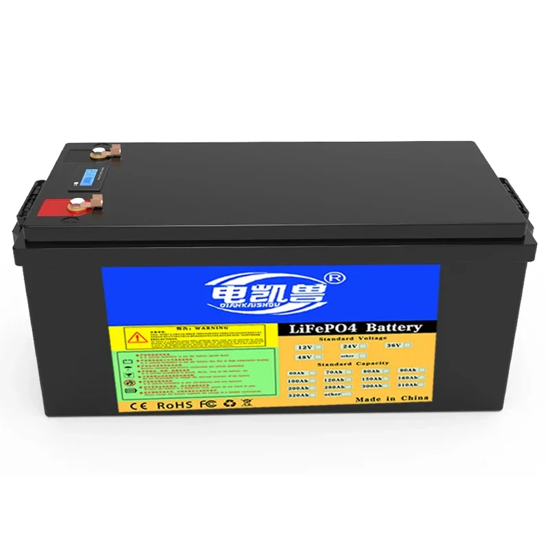 Nuova batteria Lifepo4 12V 24V 36V 48V 100ah 150ah 300ah con BMS integrato 0-4800W3C batteria al litio ferro fosfato ad alta potenza