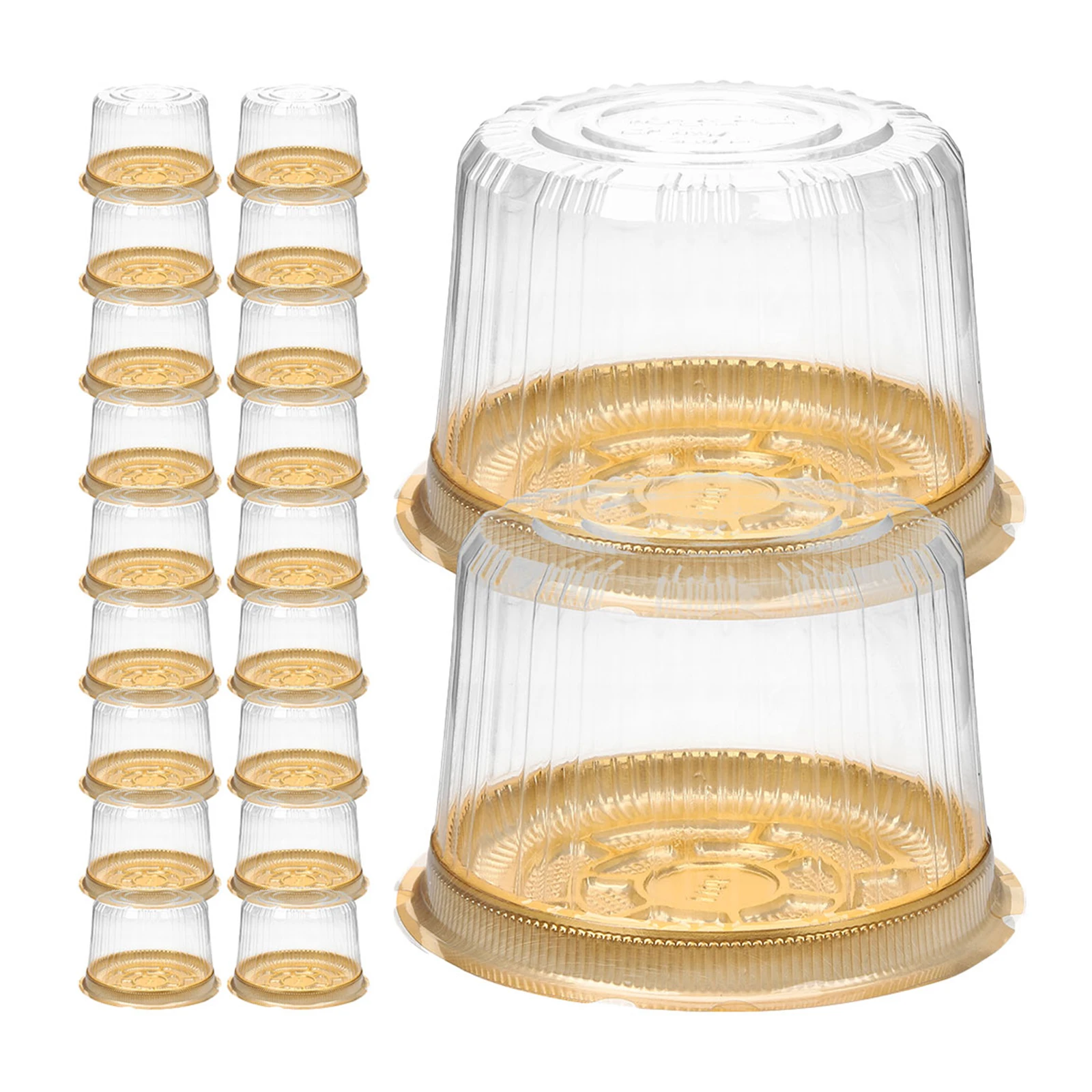 

50Pcs Cake Boxes Transparent Clear Plastic Packaging for Bakery Shop Party Home Cupcake Cake Container Treasure Chest