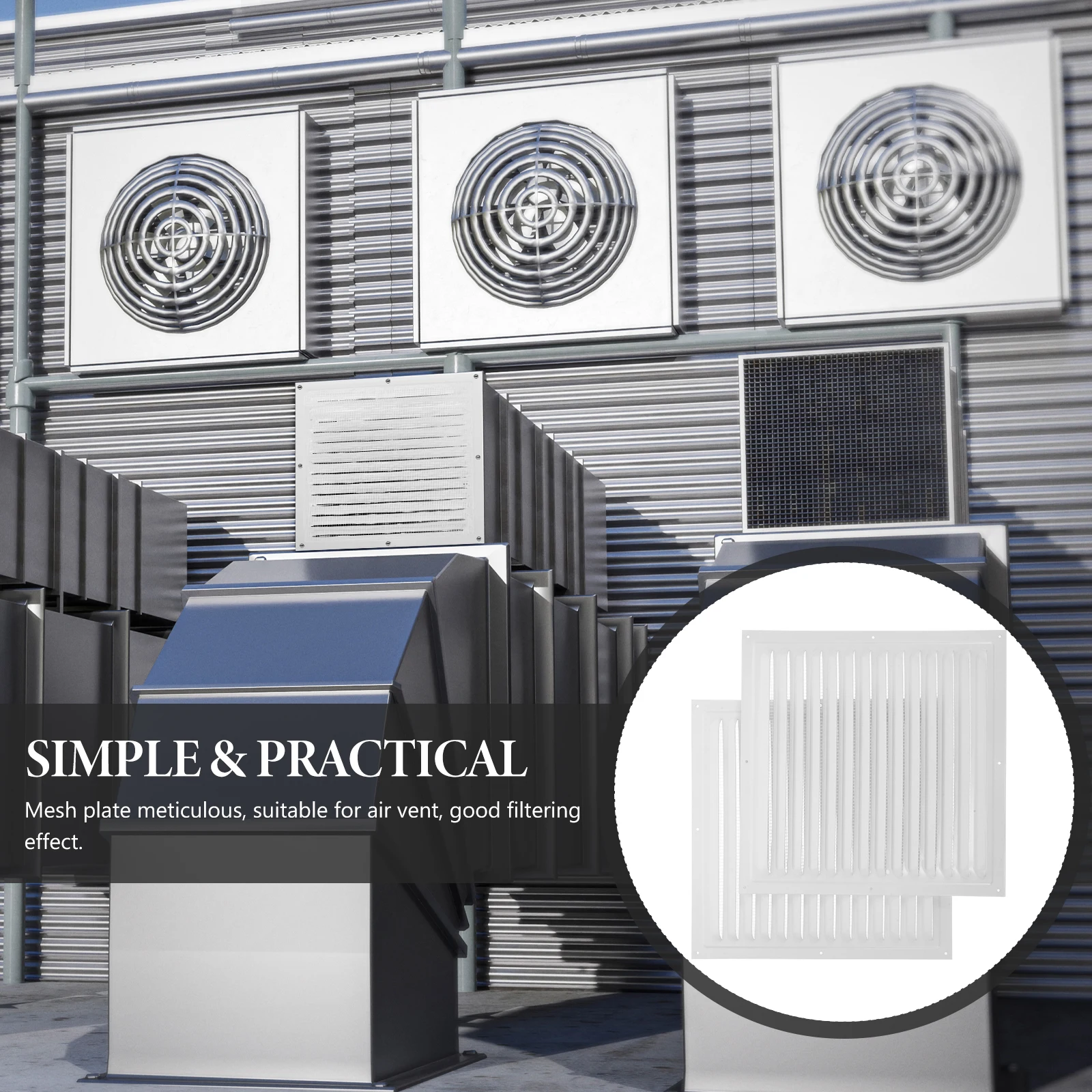 

2Pcs Aluminum Alloy Ventilation Outlet 300x300mm Wall Vent Cover Exhaust Grille Louvered Design For Home Bathrooms