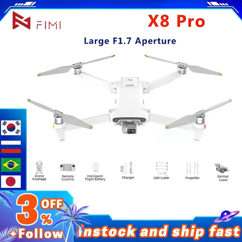 NEW FIMI X8 Pro 2023 4K HD Professional Camera Drone GPS Smart Avoiding Obstacles RC Quadcopter Helicopter With 3-Axis Gimbal