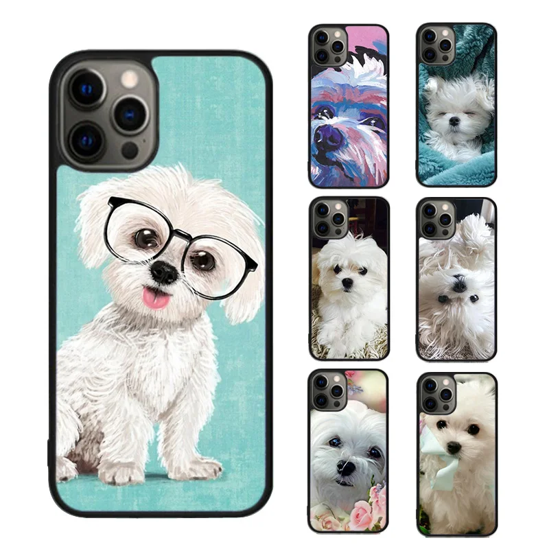 Maltese Dog Puppy Cute Phone Case cover For iPhone SE2020 15 16 14 13 Pro Max Coque 12 11 Pro Max For Apple 8 PLUS 7 fundas