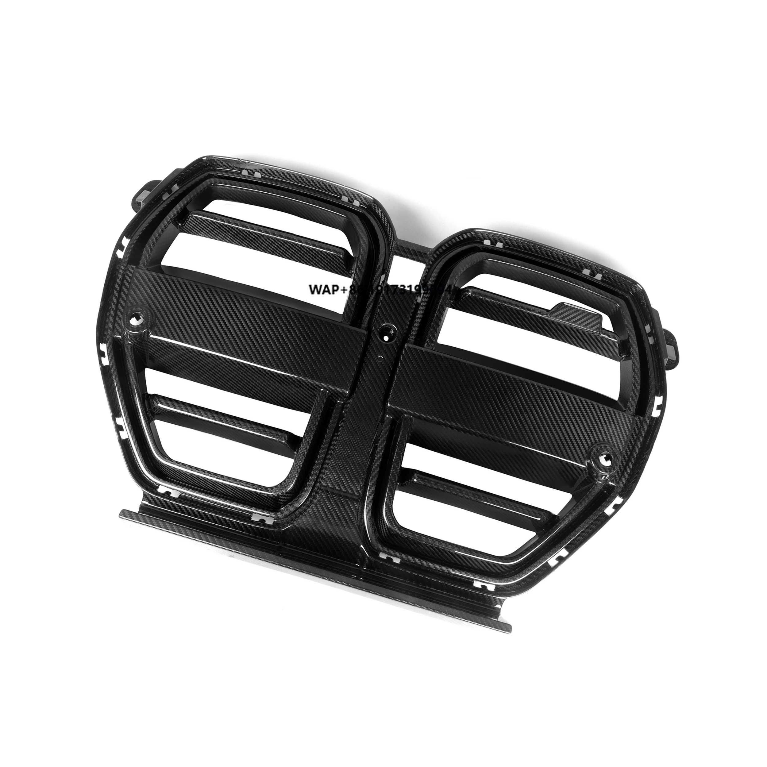

For B-MW 2021+ M3 G80 M4 G82 Black Front SQ-V Style Carbon Fiber Car Front Bumper Grille