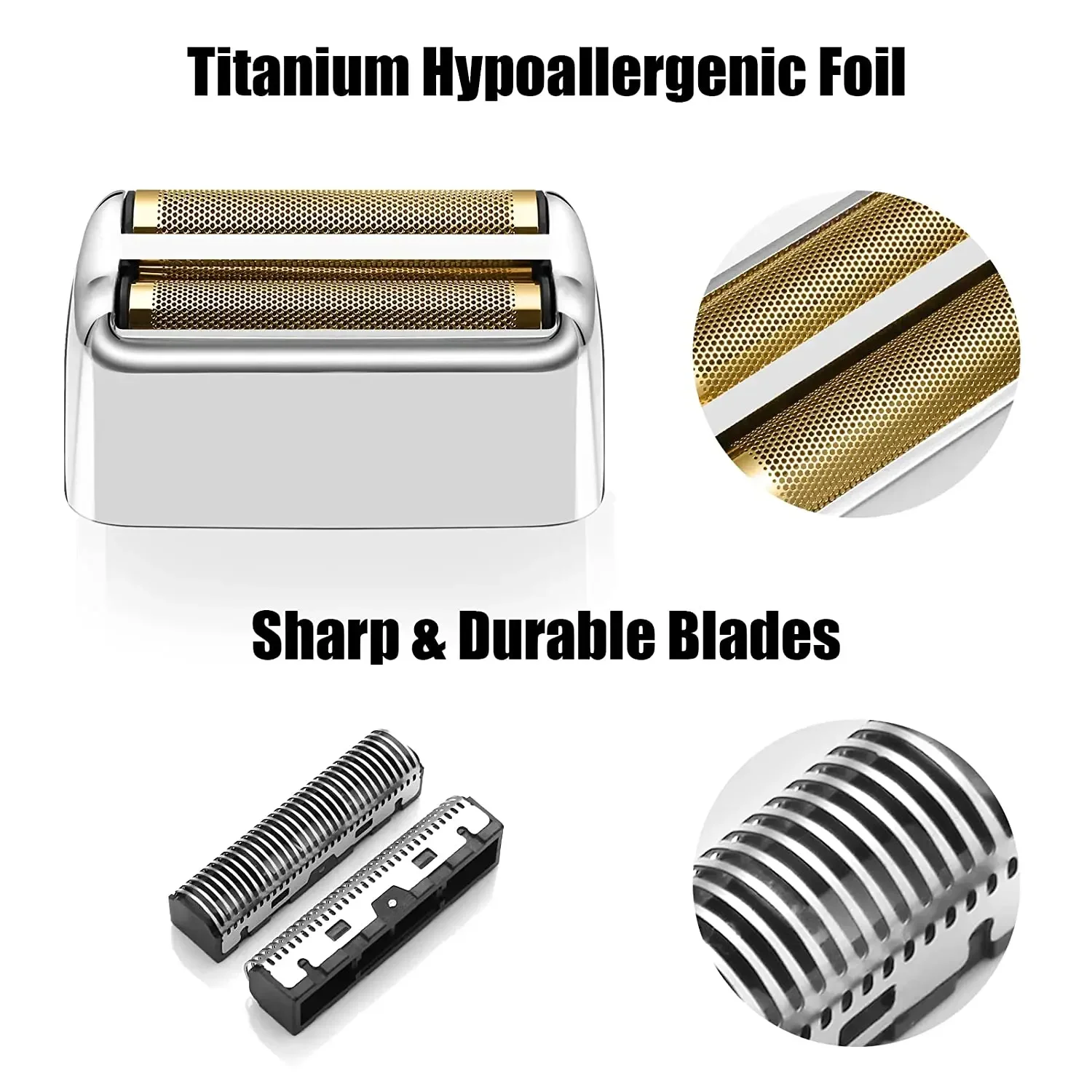 Professional Replacement Head Foil & Cutters compatible with BaBylissPRO FXFS2 Metal shaver FXFS1/FXFS2