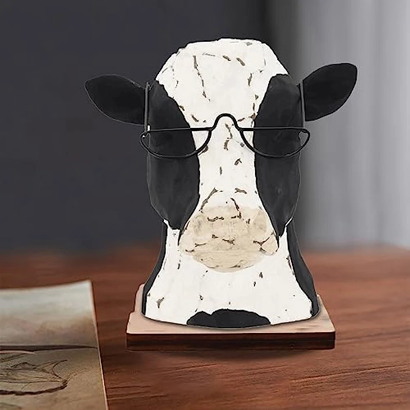 Wooden Glasses Display Rack Indoor Study Display Ornaments Cow Glasses Rack Durable