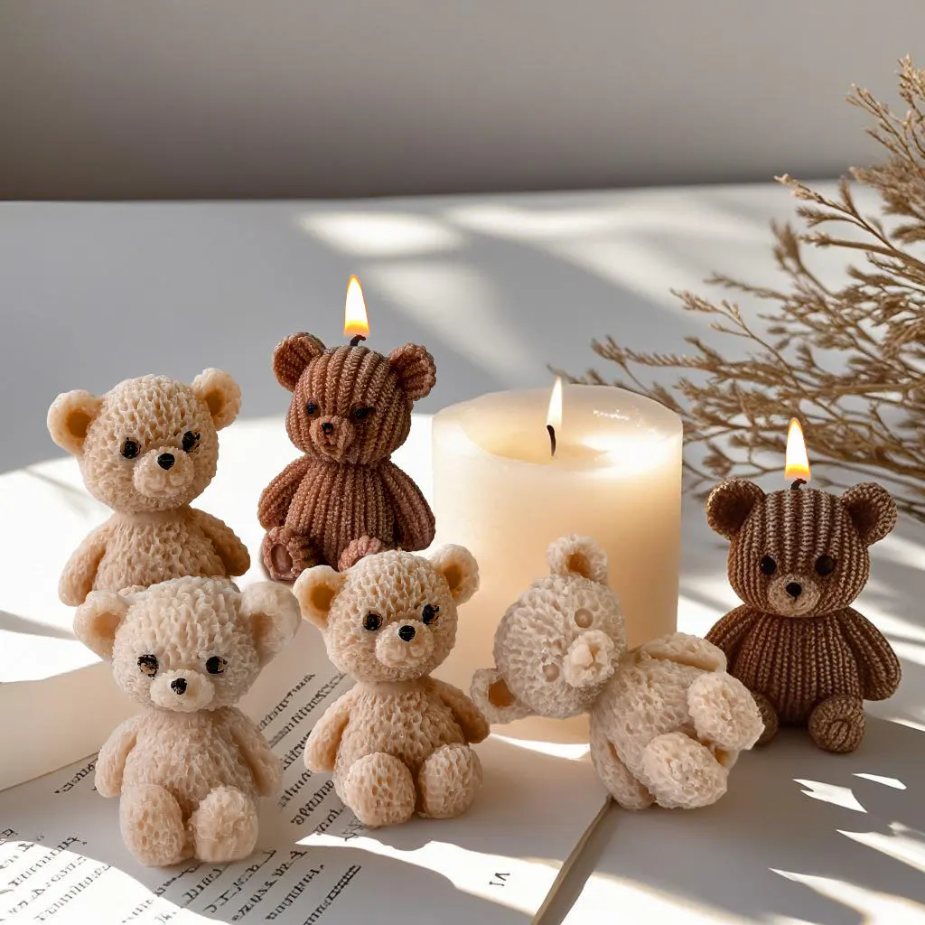 

Mini Bear Silicone Mold - Cute Animal Candle & Aroma Plaster Casting Mold for DIY Crafts