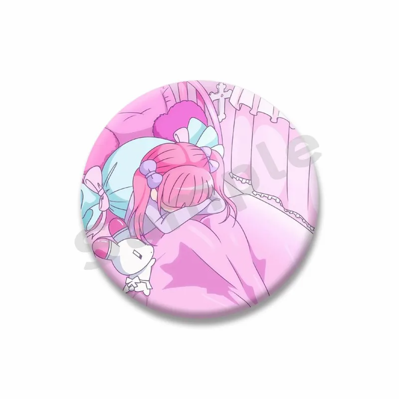 Y2K Cartoon Figure Menhera Chan Soft Button Pins Kawaii Anime Tinplate Snap-in Brooch Badge Backpack Accessories Jewelry Gift