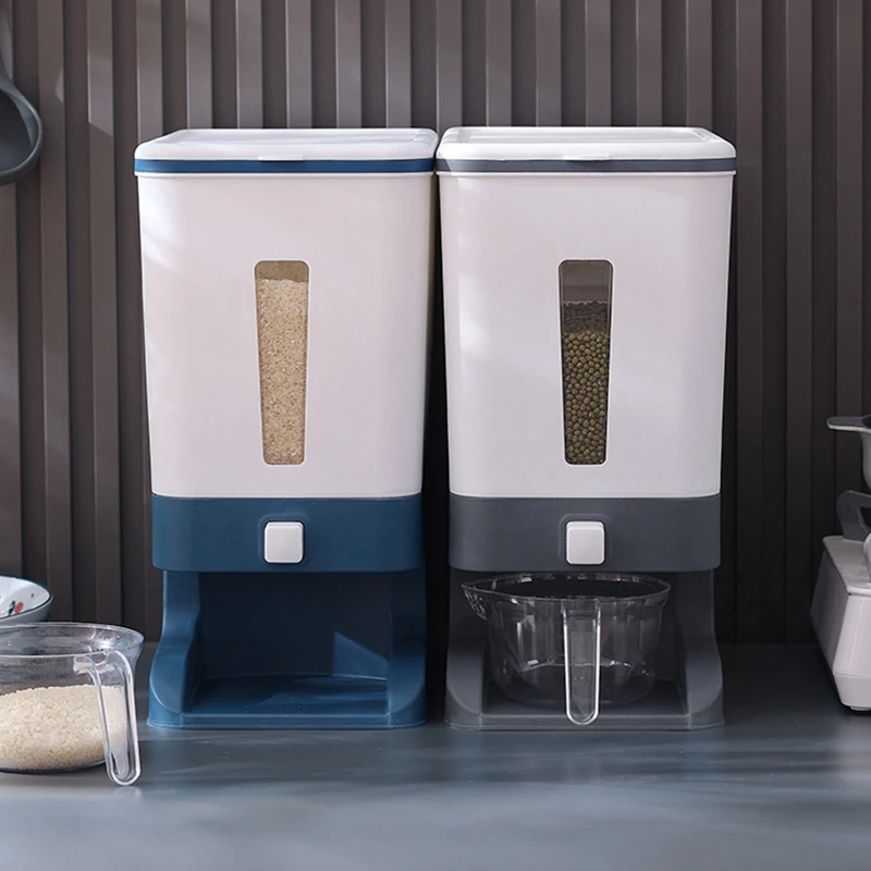 Sealed Grain Container Storage Household Cereal Rice Box Dispenser Bucket Rice Cans 10KG-A