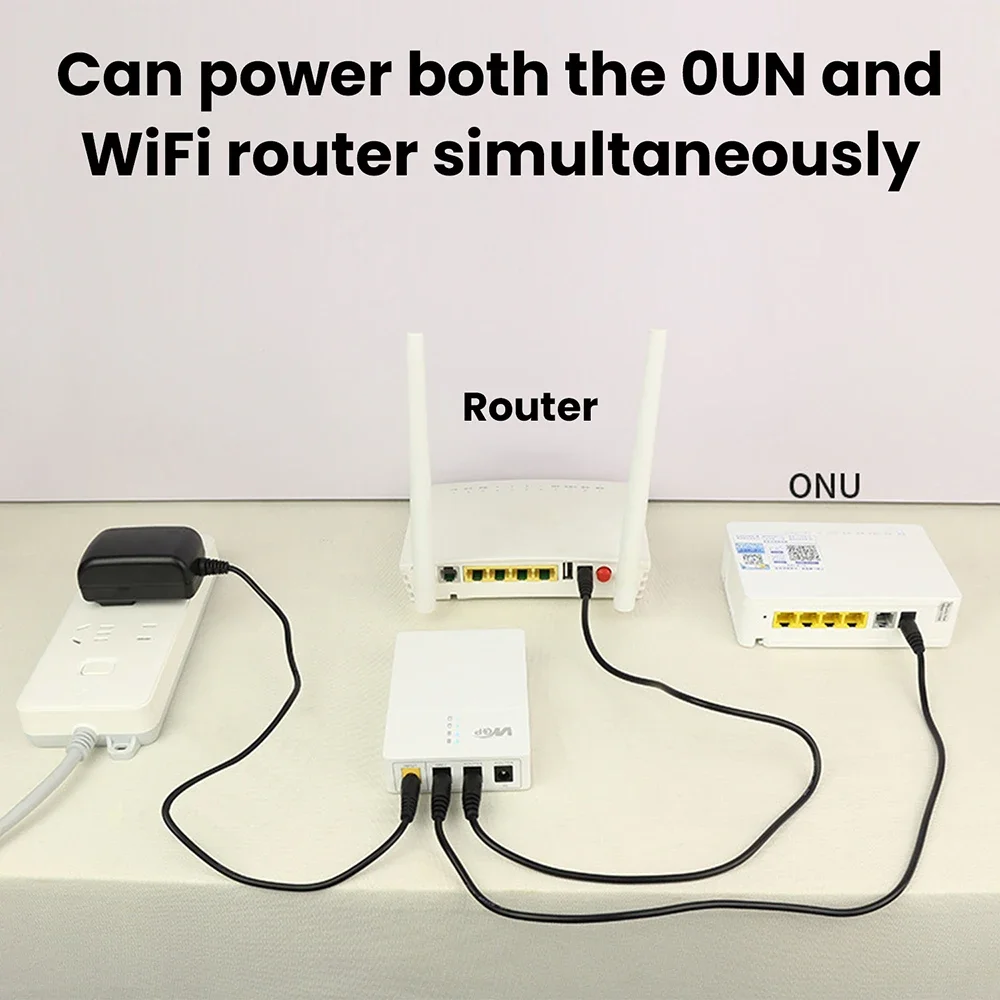 UPS301 DC 9V 12V Mini UPS per Router Domestico, Alimentatore Ininterrotto 7800mAh, Batteria di Backup ad Alta Capacità per Power Bank Mobile