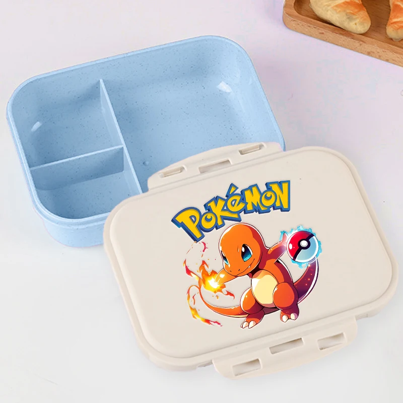 Anime Pokémon Gengar Kinder-Bento-Box Pikachu Glurak Schul- und Büro-Lunchboxen Niedliche Cartoon-Lunchbox für Jungen und Mädchen Outdoor-Picknick-Box