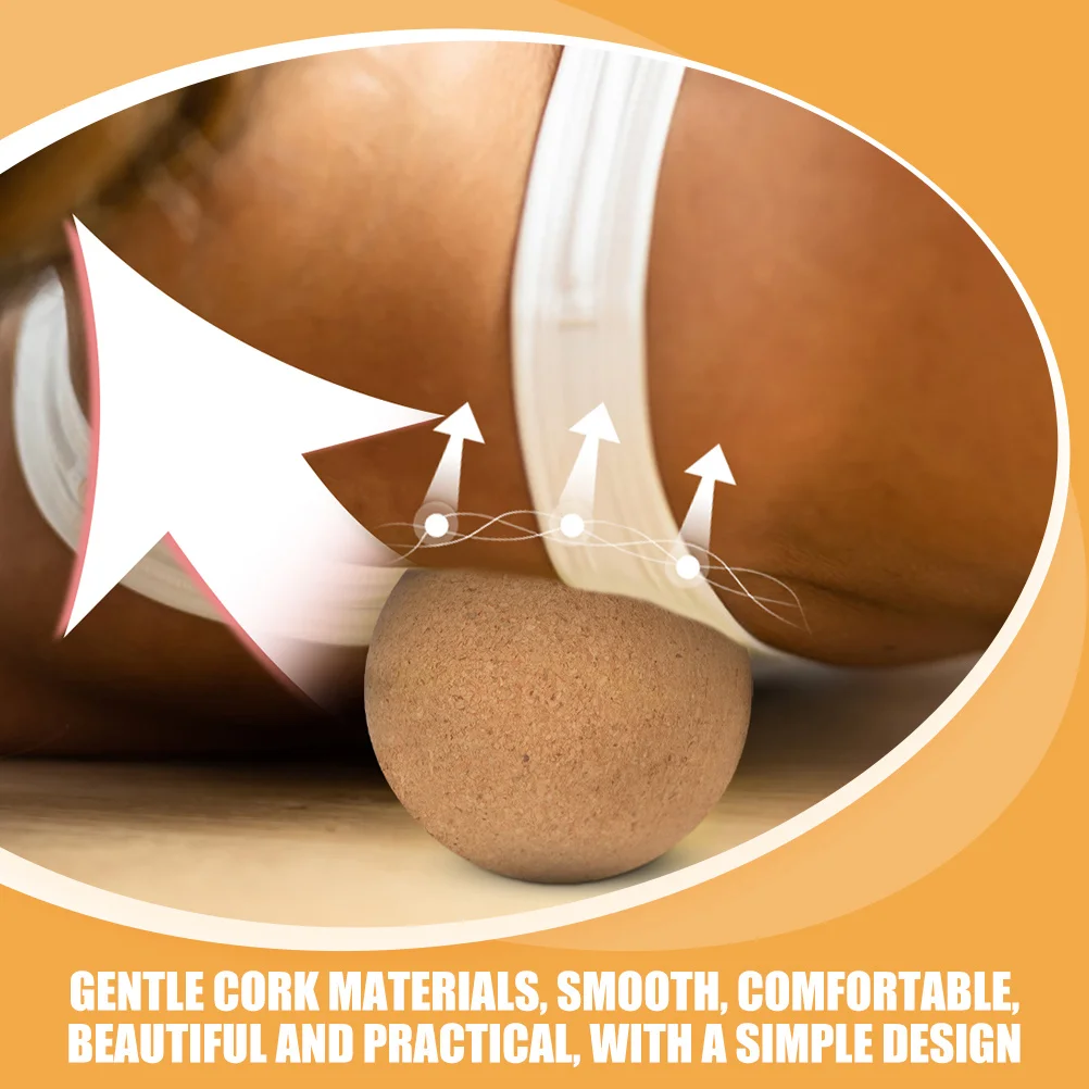 

2Pcs Yoga Fascia Massage Balls Cork Material Massage Roller Fitness Tool for Muscle Pain Relief Cork Ball Fitness Roller Ball