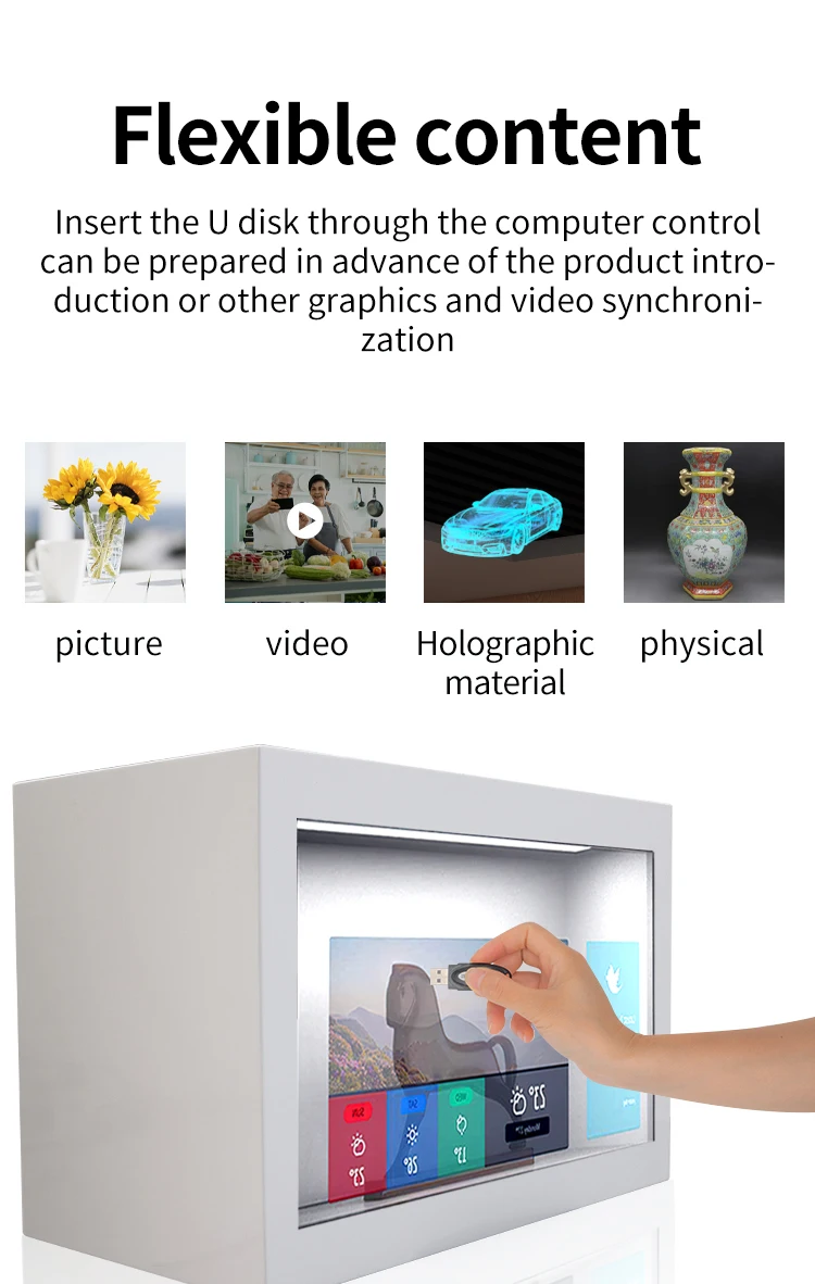 Android FHD LCD Hologram Transparent Touch Screen Display For Indoor Education Use OEM With 1 Year Warranty