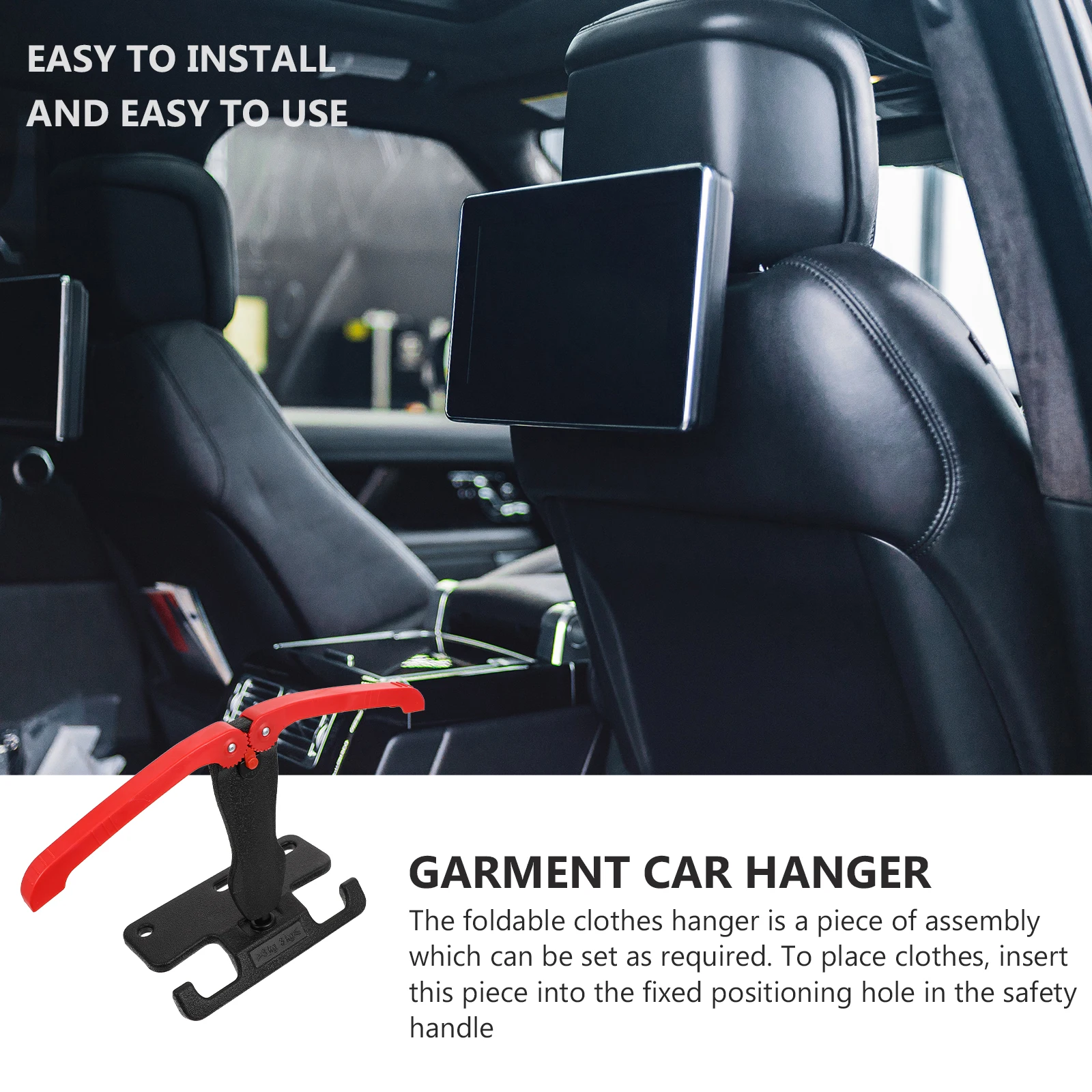 

1pc Car Folding Hook Premium Abs Durable Garment Hanger Foldable Car Seat Back Hanger For Clothes Storage Auto Accessory Safe