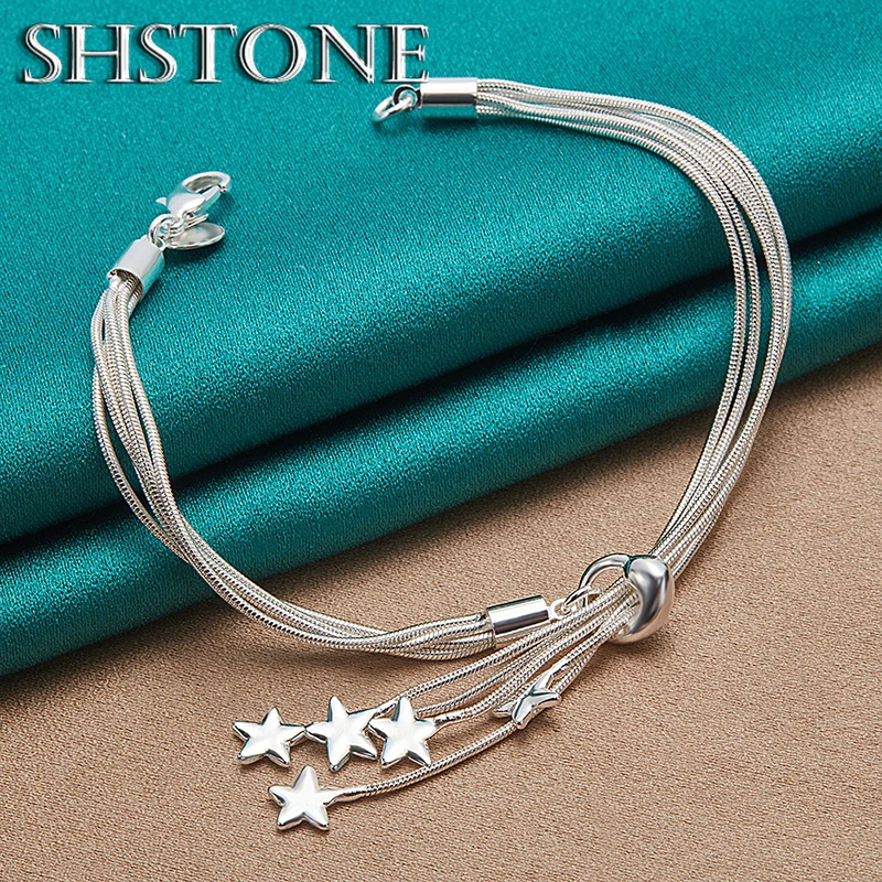 

SHSTONE 925 Sterling Silver Bracelets Starfish Bracelet For Women Party Engagement Wedding Fashion High Quality Jewelry Gifts