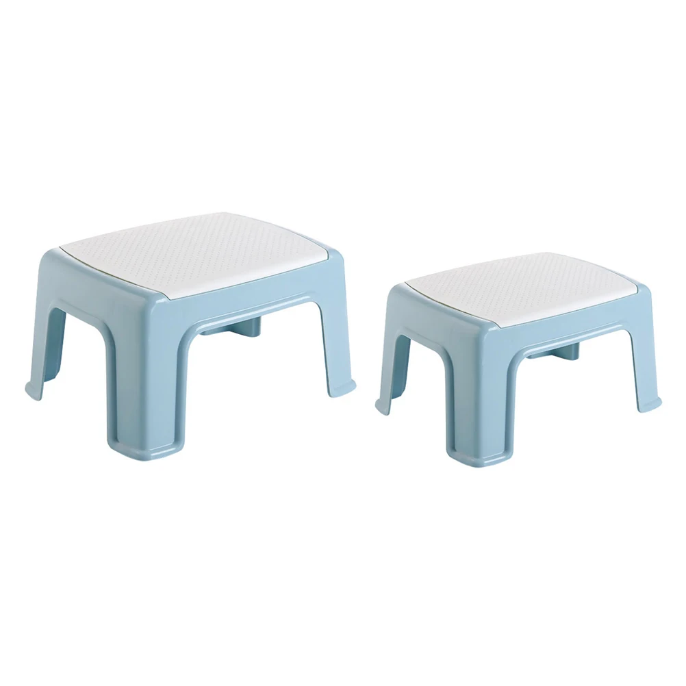 

Plastic Kids Stool Small Sky blue Footstool Lightweight Portable Bathing Step Travel Use Nursery Furniture