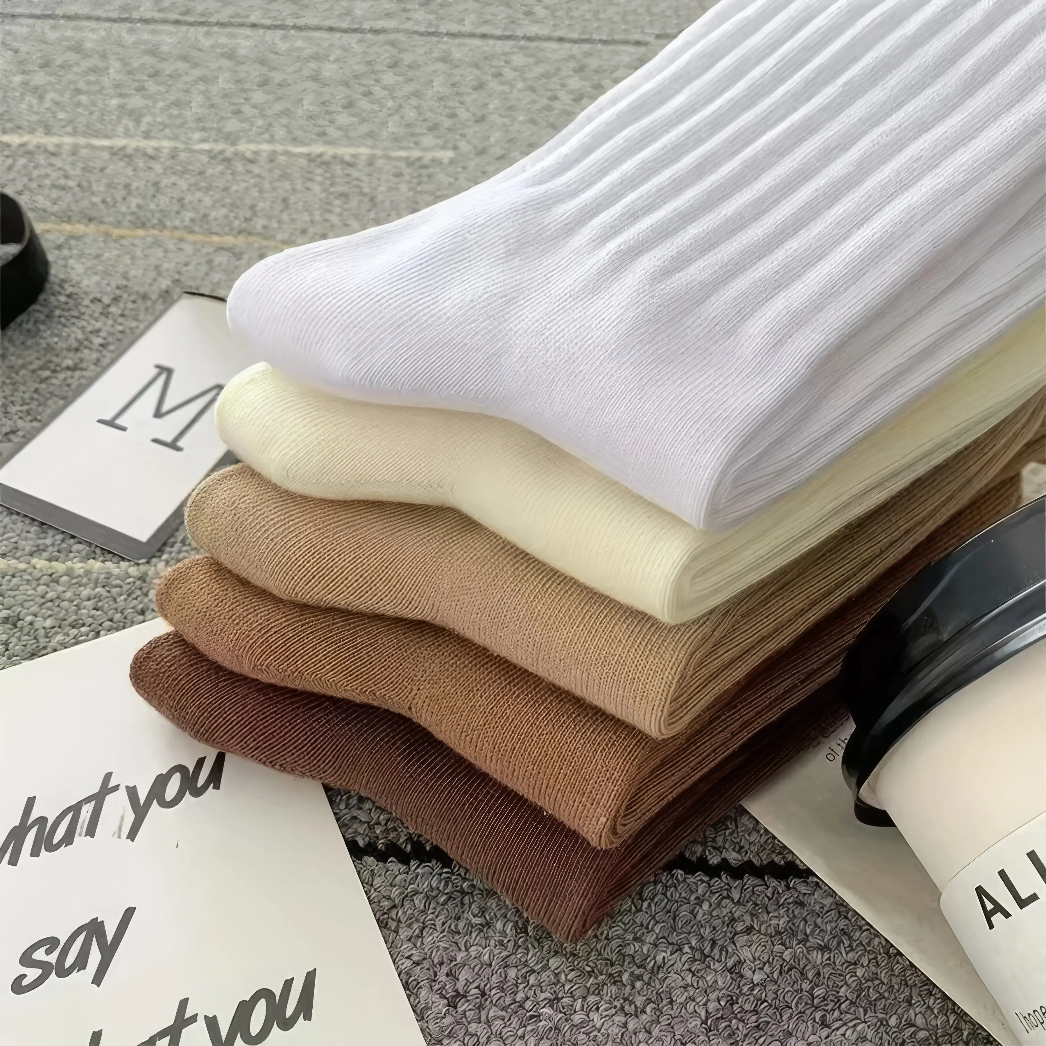 

10 Pairs of Solid Color Simple Khaki Socks, Odor Proof, Sweat Absorbing, Machine Washable, Suitable for Sports and Daily Wear