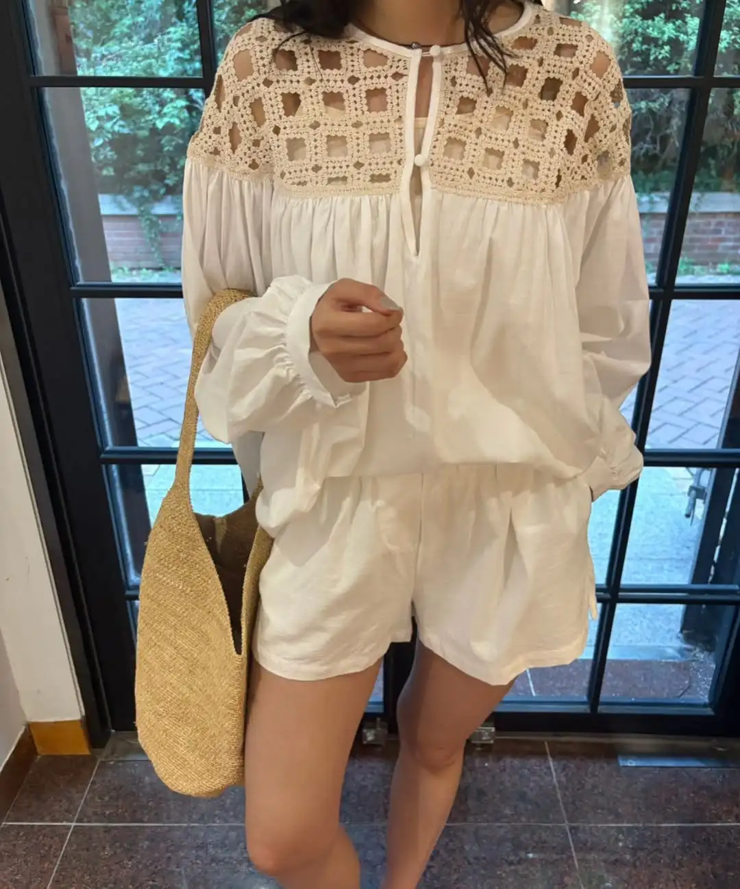 Estilo coreano camisa dois 2 peça conjunto feminino vintage outono inverno pulôver topos + shorts casuais 2 peça roupas femininas