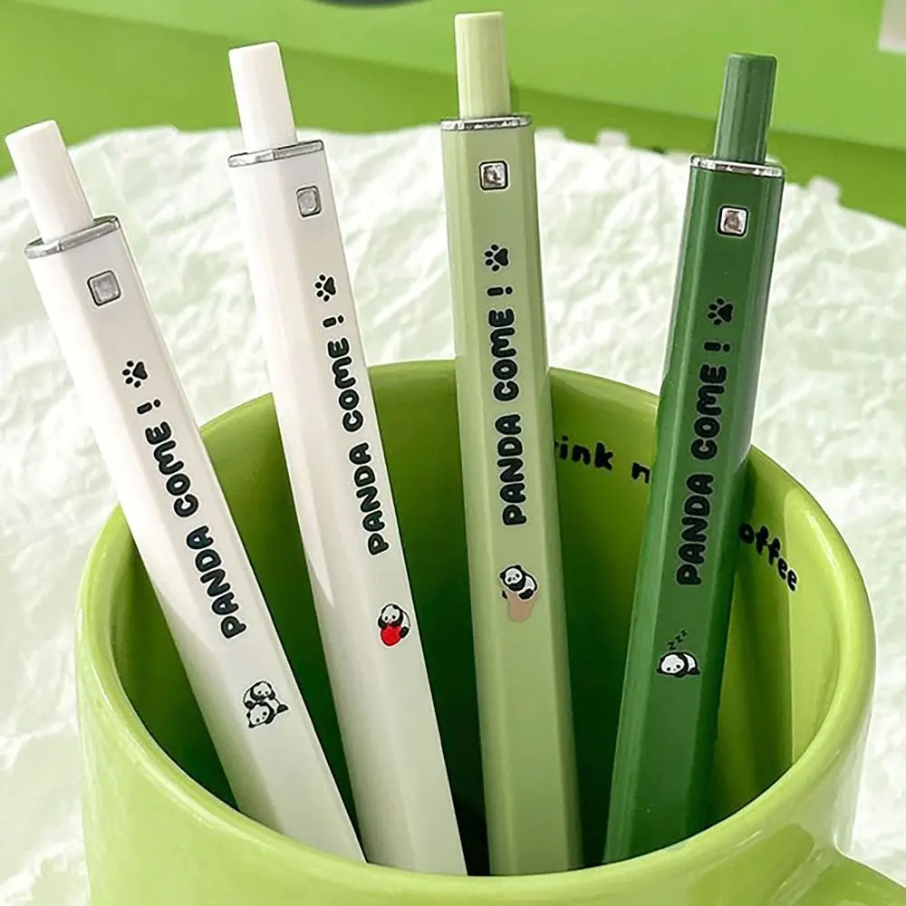 

4 PCS/Box Durable Panda Gel Pen 0.5mm Black Ink Quick-Drying Signature Pens Ball-point Pen Student Stationery