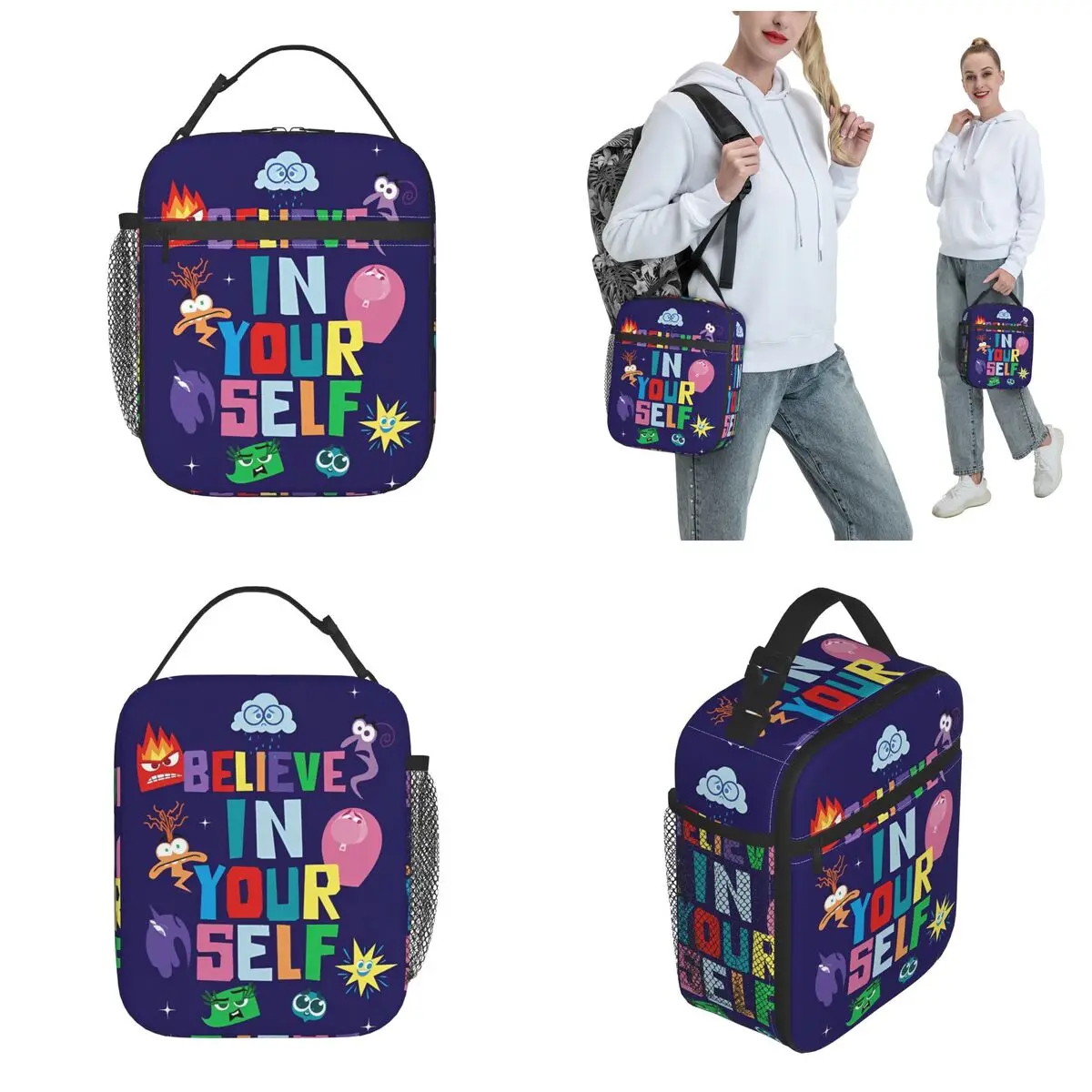 Inside Out 2 Merch Insulated Lunch Bags For Work Food Storage Bag Portable Thermal Cooler Lunch Boxes