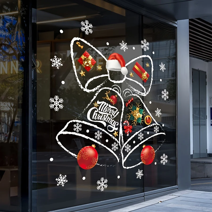 1pc Christmas Decorative Window stickers, Clock stickers for Shopping Centers, Window Shop Glass Window stickers