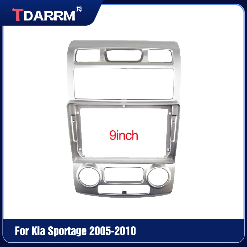 For 2005 2006 2007 2008 2009 2010 Kia Sportage Audio Dash Kits Frame Facia Panel Player DVD screen Frame 9 inch（silver）