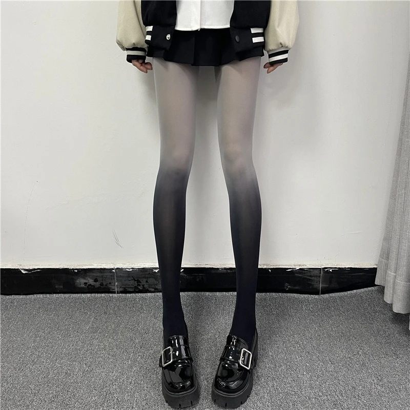 New Arrival Gradient Tights for Women Sexy Black Thin Candy Color Pantyhose Fashion Personality Nightclub Party Longh Stockings