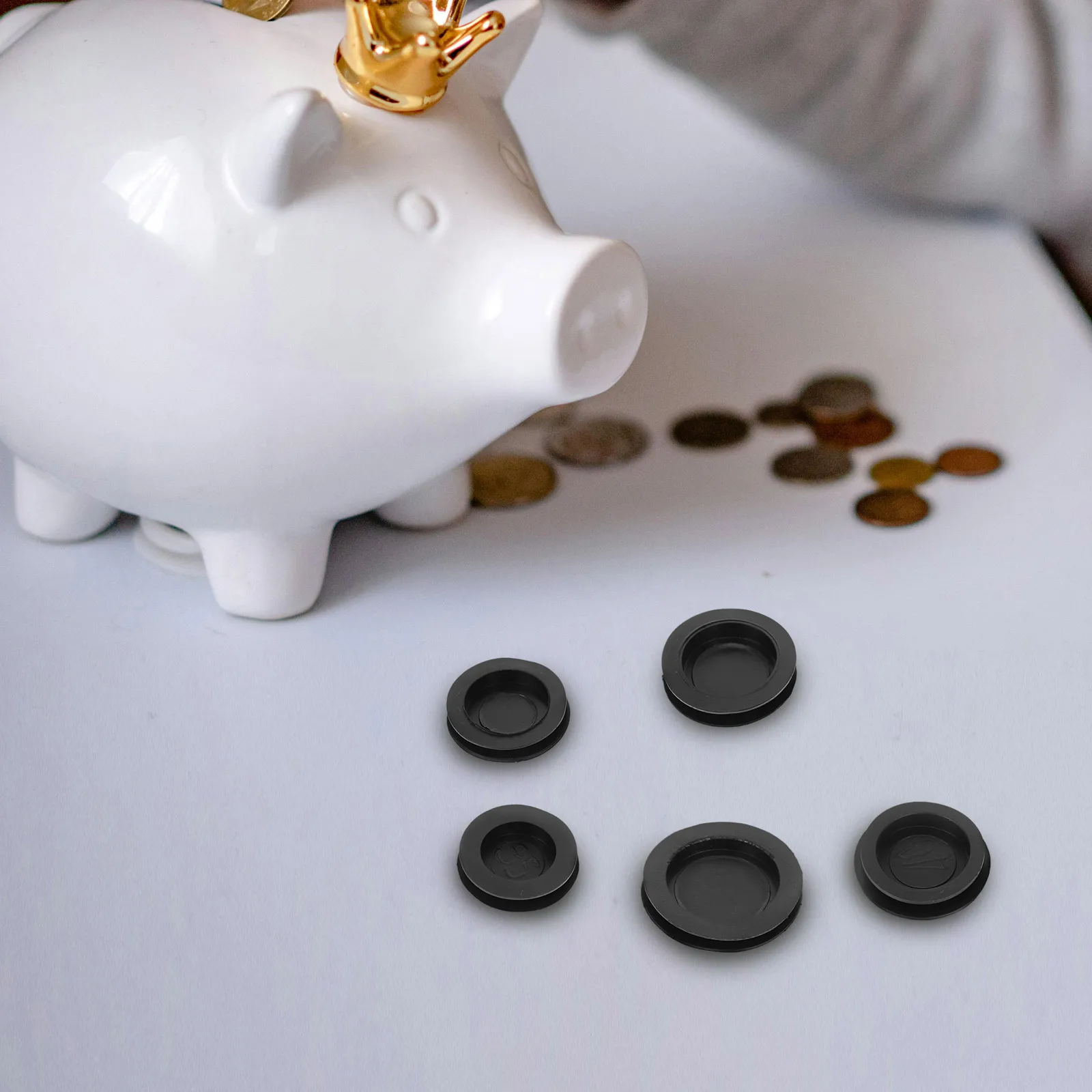 

10pcs Soft Rubber Stopper For Piggy Bank Replacement Plug Coin Saving Box Jar Hole Cover Round Money Bank Insert Cap Easy Remove