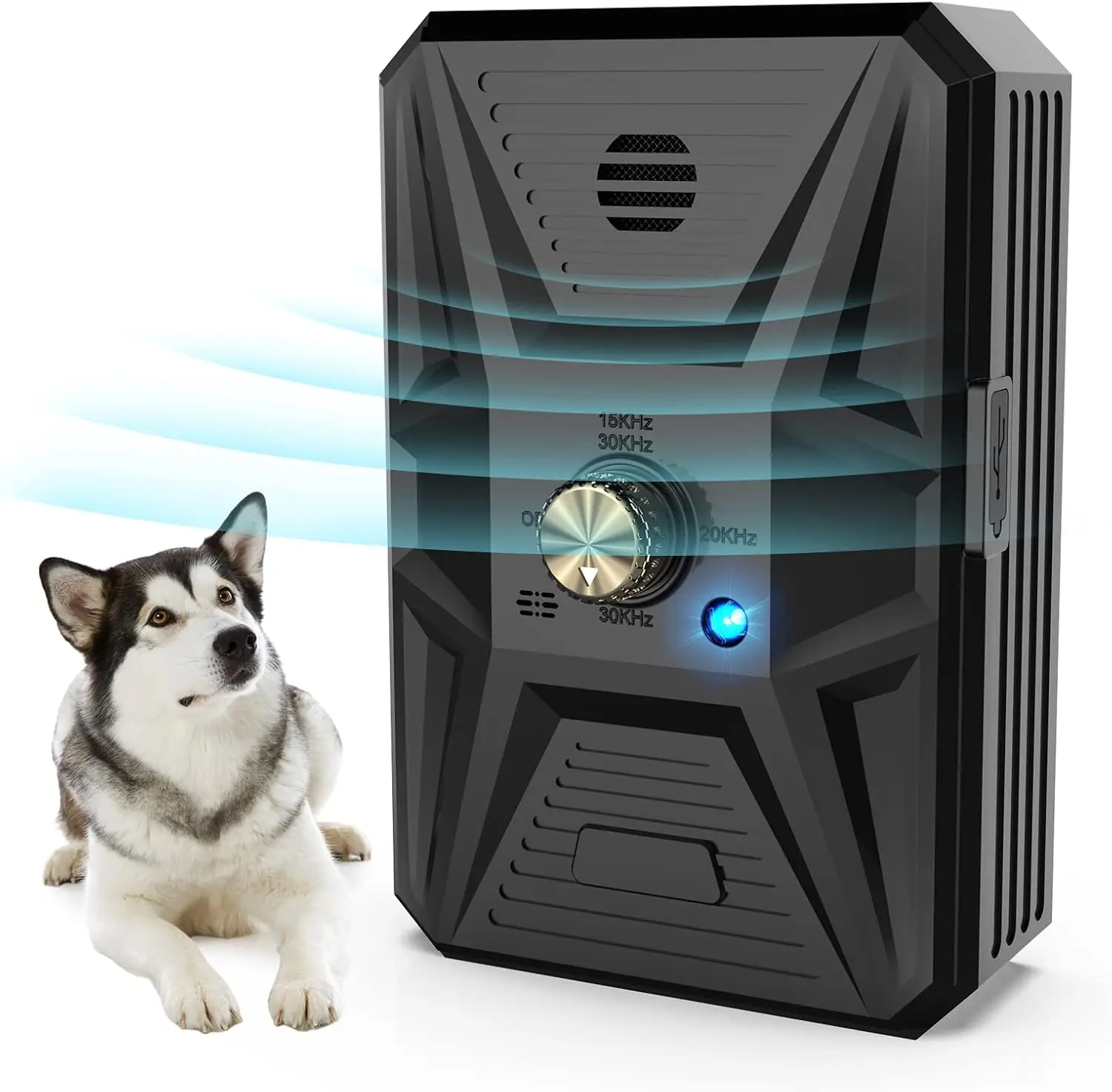 

Ultrasonic Anti-Bark Device 3-Level Control Rechargeable Dog Bark Deterrent with 33FT Reach for All Breeds Indoor & Outdoor Use