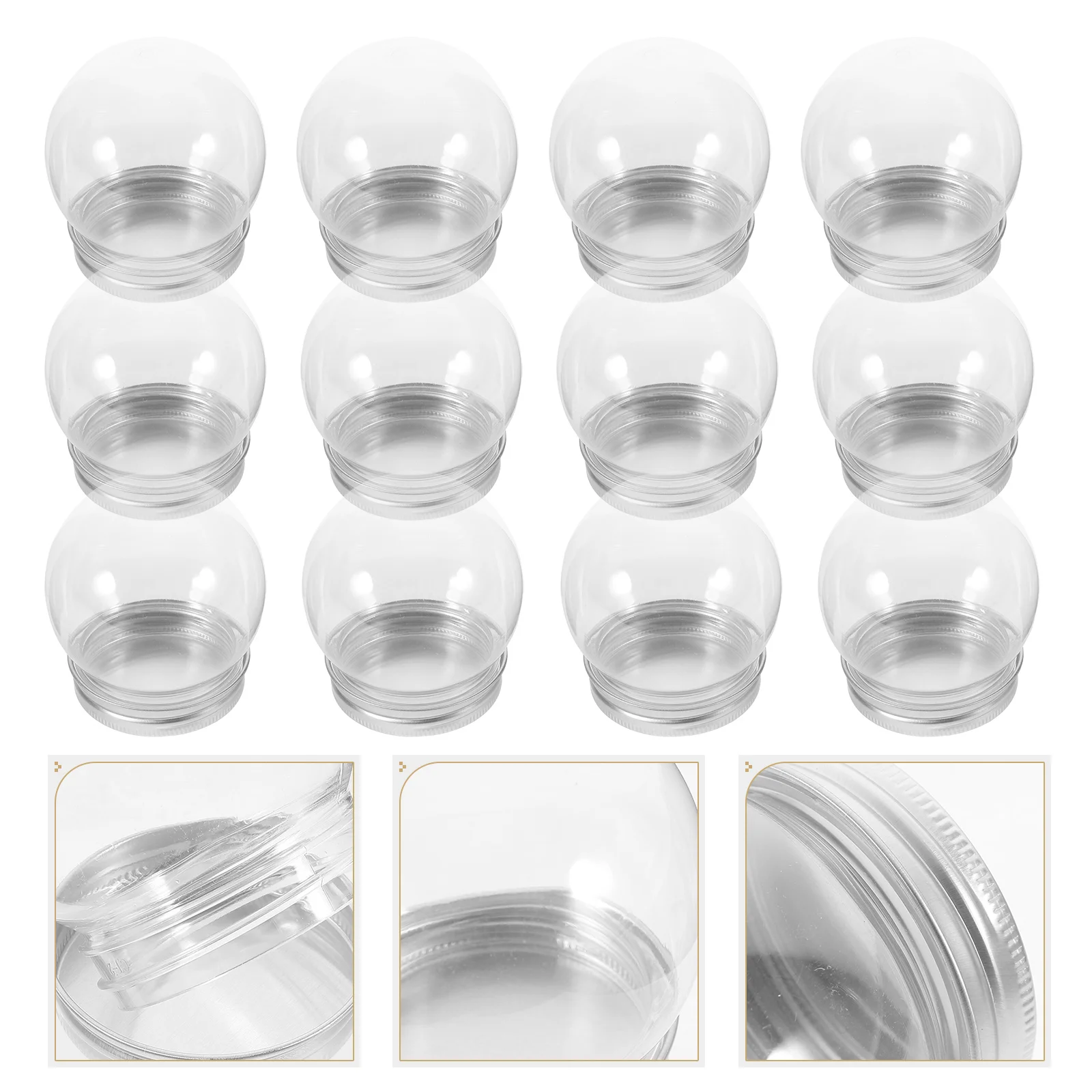 

12 Pcs Small Ball Candy Bottle Christmas Presents Wedding Boxes Gift Globe Party Favor Aluminum Cap Light Bulb DIY Snow Bride