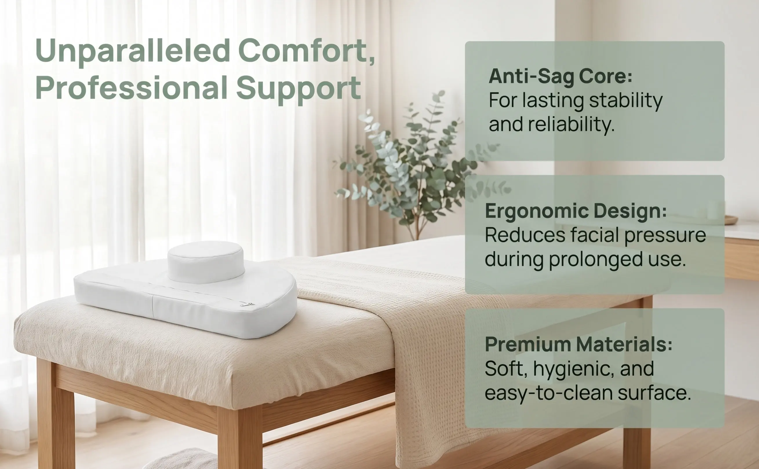 Small Ergonomic Face Pillow Core for Massage Table Beauty Salon Bed Headrest Cushion Antisag Support Comfortable Neck Shoulder