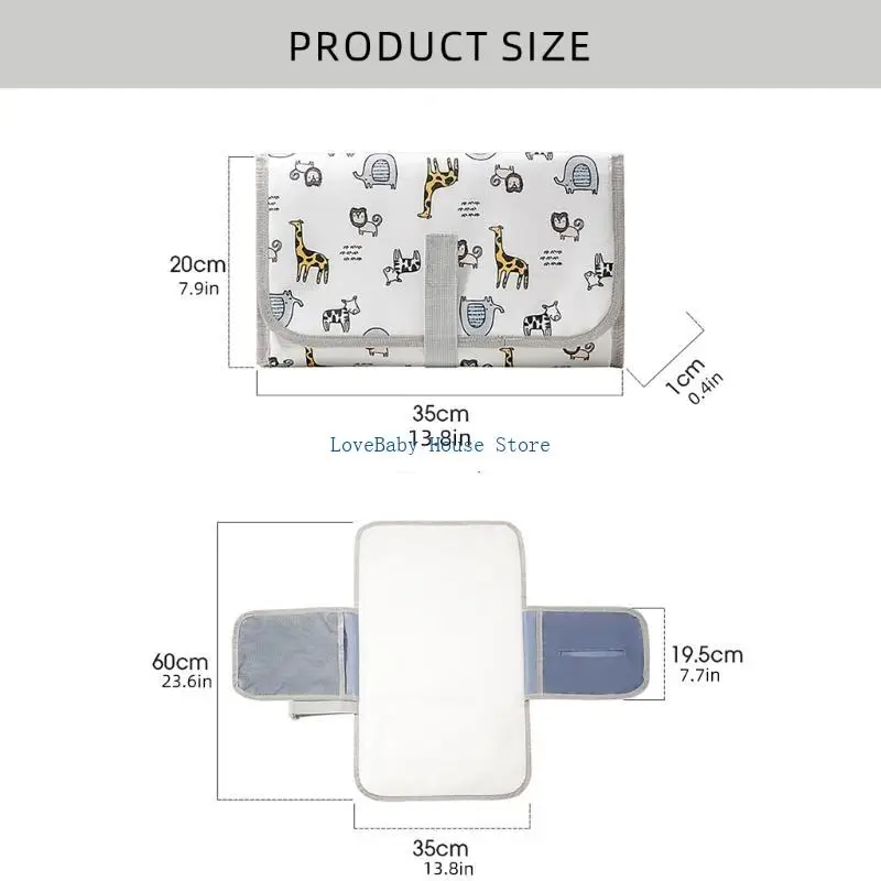 بساط أطفال عالي الامتصاص من BX0D، مناسب للسفر، وسادة تغيير حفاضات الأطفال، حقيبة متعددة الوظائف