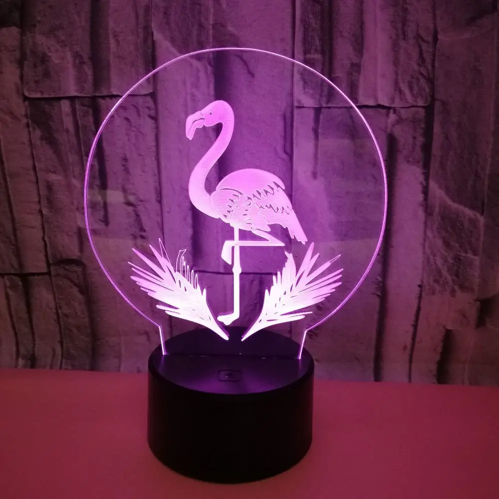 Strange 3d Night Lights Flamingo Colorful 3d Vision Desk Lamp Energy Saving Eye Care Led 3d Lights Table Lamps For Living Room