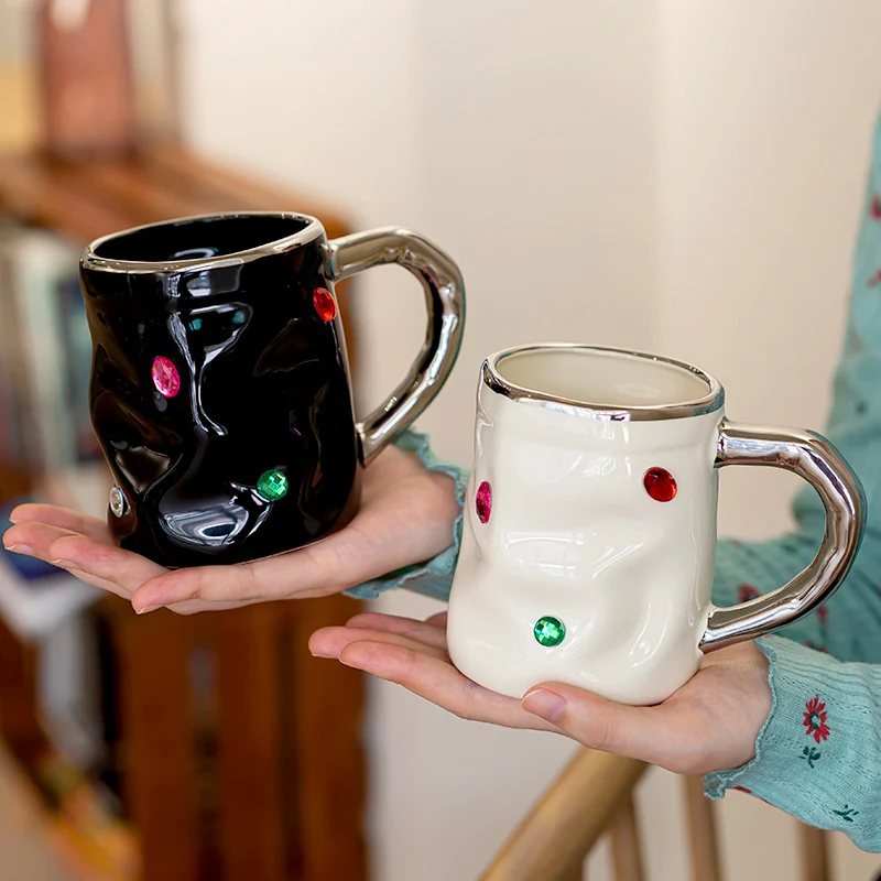 Office Drinking Cup Gemstone Party Cup Creative Mug Ceramic Cups Creative Couple Gift Giving Holiday Gift Home Kitchen Drinkware - Image 4