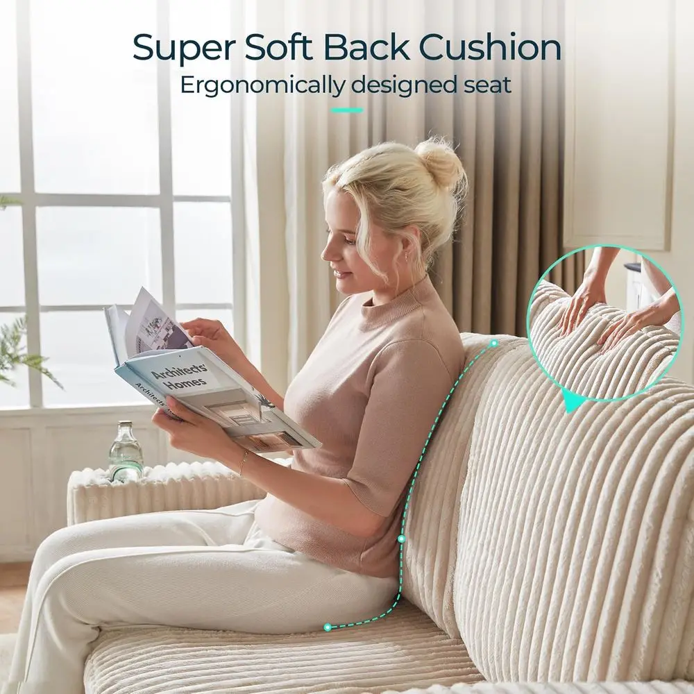 أريكة بمقعدين قابلة للتحويل 2 في 1 مع كرسي قابل للسحب وحاملات USB وأكواب، سروال قصير من القطيفة، بيج للمساحات الصغيرة