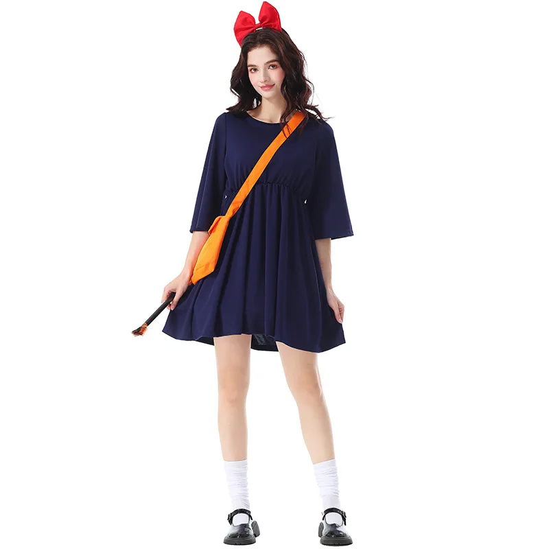 Halloween Costume Deep Blue Little Witch Cosplay Photography Shooting Clothes Qiqi Halloween Outfit Women's Traditional Chine...