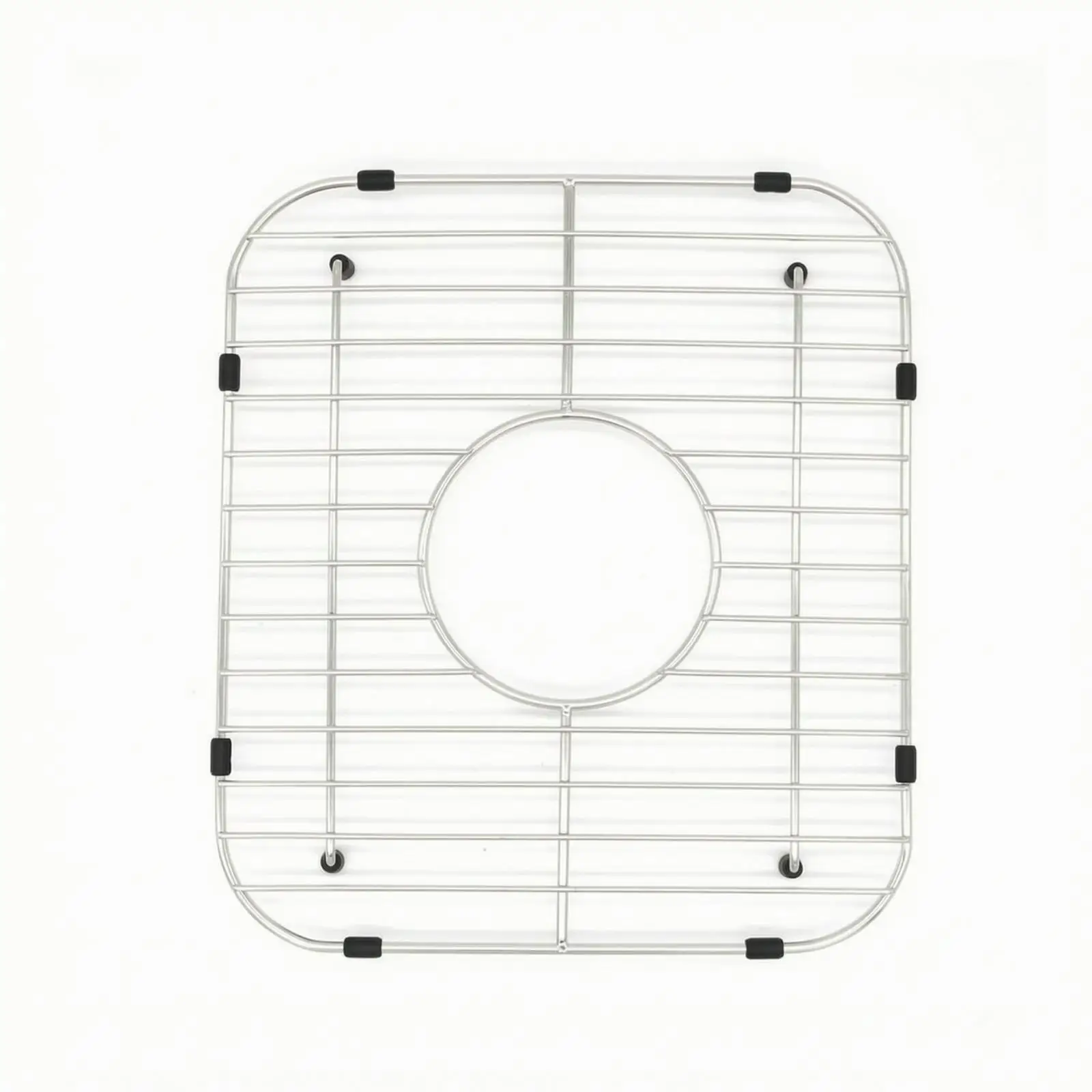 Stainless Steel Dish Drain Rack Kitchen Grid Shelf Sink Drying Rack for over Sink Use with Silicone Guard Feet for Dishwasher