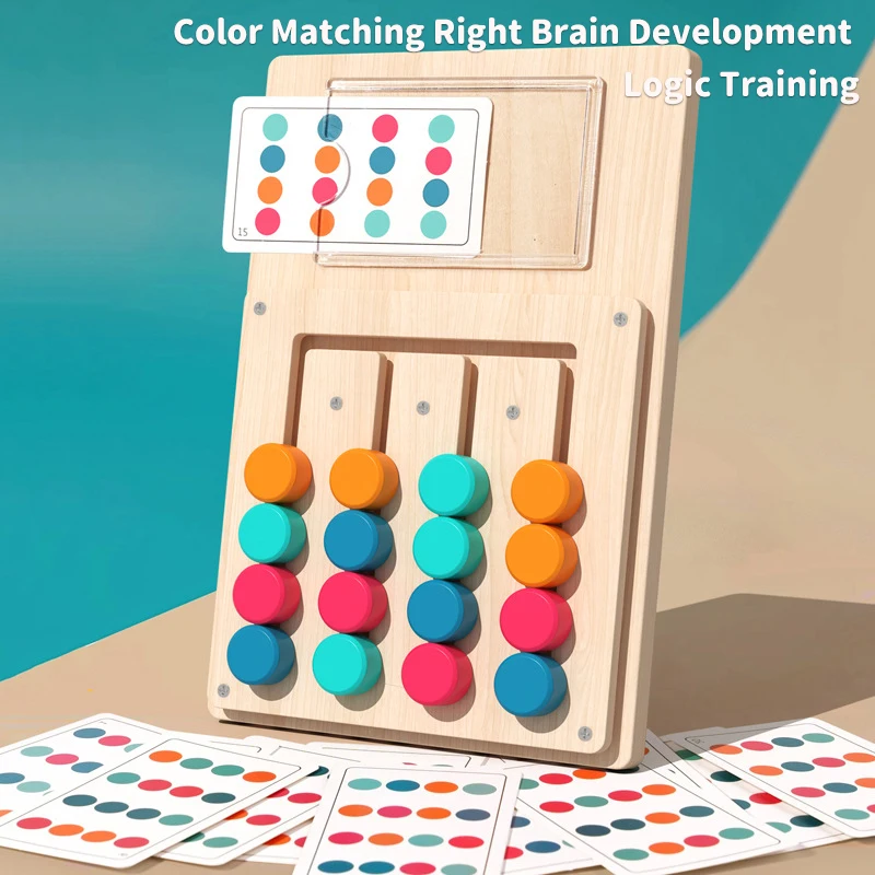 Montessori Wooden Color Shape Matching Cognition Learning Game Board Early Stimulate Children Brain Logic Thinking Develop Toys