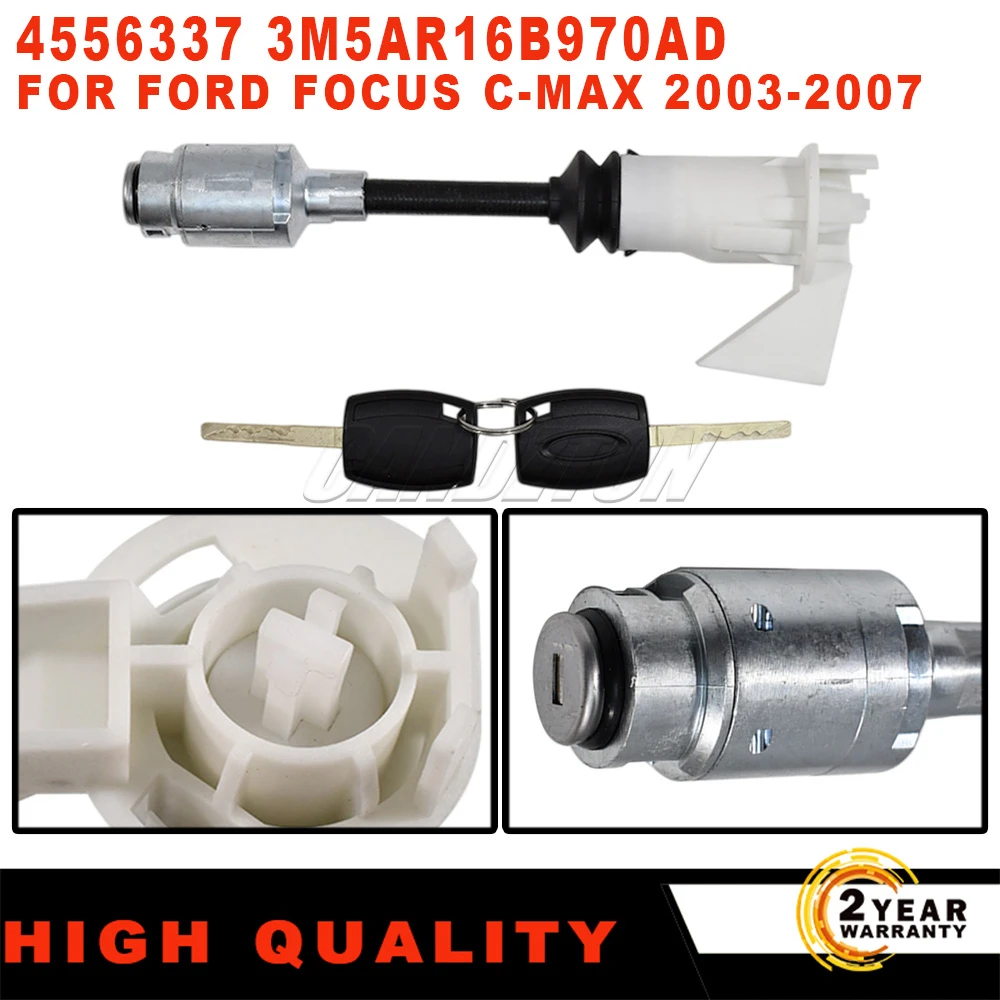 4556337 3M5AR16B970AD New For Ford Focus C-MAX 2003-2007 1 Set Bonnet Release Lock Latch with 2 Keys Repair Kits Car Accessories