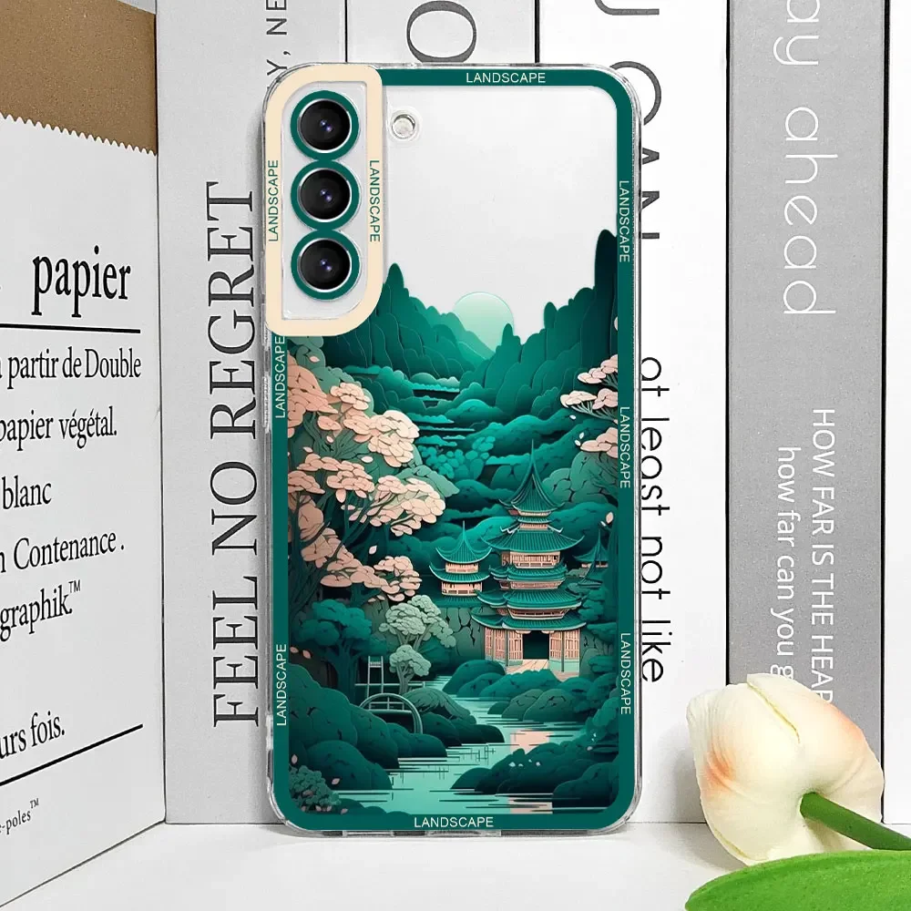 طباعة جراب هاتف شفاف للمناظر الطبيعية اليابانية ، أغطية لينة ، مشهد إبداعي ، sung A55 ، A54 ، A53 ، A51 ، A70 ، A32 ، A 31 ، A13 ، 5G