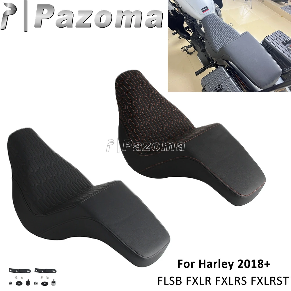 Motorcycle Two-up Seat For Harley Softail FLSB FXLR FXLRS FXLRST Sport Glide Low Rider Front Rear Driver Passenger Seat Cushion