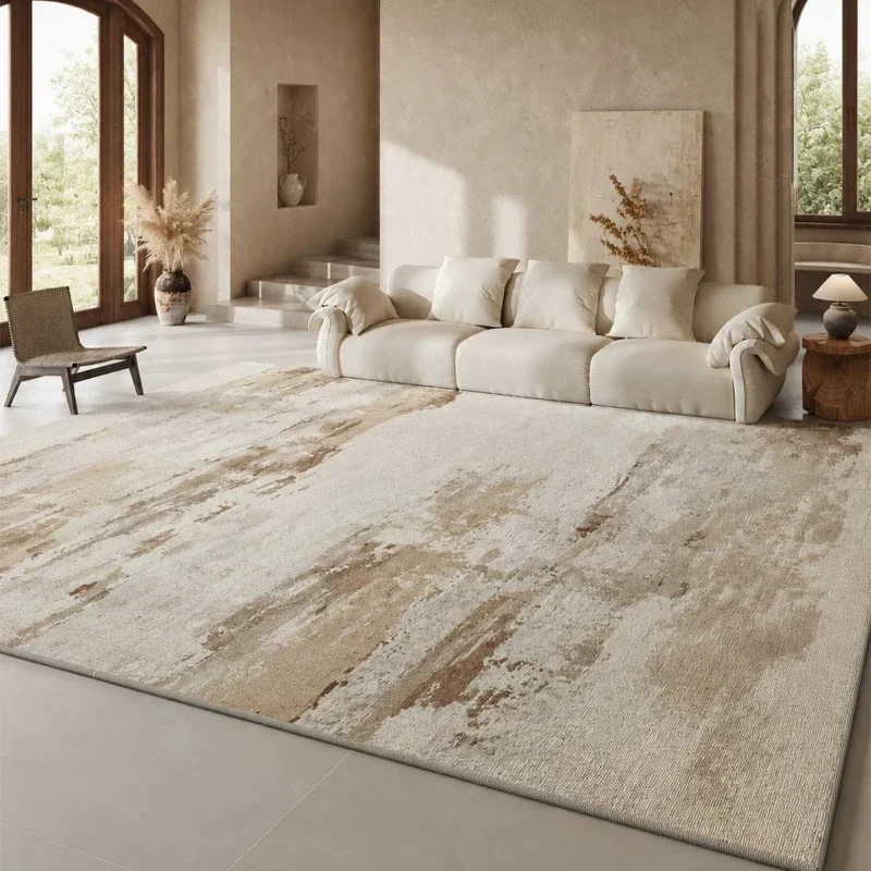 Japandi Carpets for Living Room Light Luxury Bedroom Decor Carpet Abstract Art Bedside Plush Rug Soft Home Thicken Floor Mat