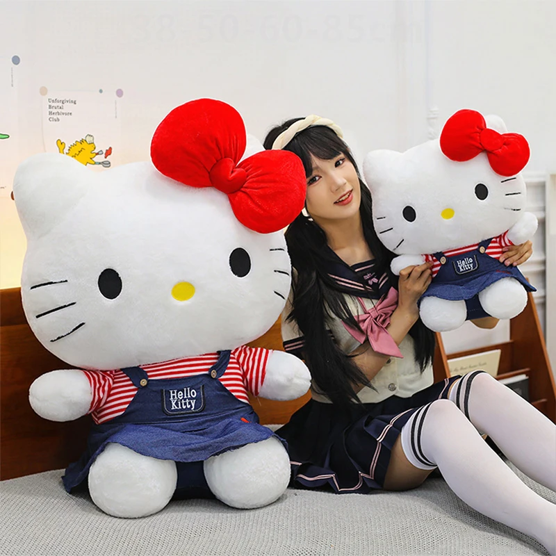 

60cm Sanrio Kawaii Kitty Plush Toy Hello Kitty Stuffed Doll Anime Cartoon Cute Sports Kids Birthday Xmas Gift Large Size Doll