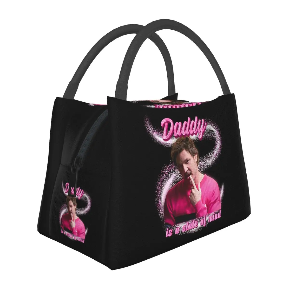 Pedro Pascal Sacred Heart Insulated Lunch Bag for School Bento Storage Food Boxes Container Cooler Thermal Lunch Box Tote