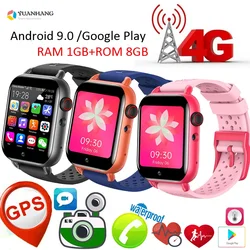 Android 9 Smart 4G Remote Camera GPS Trace Locate Kid Student Google Play Heart Rate Thermometer Monitor Smartwatch Phone Watch