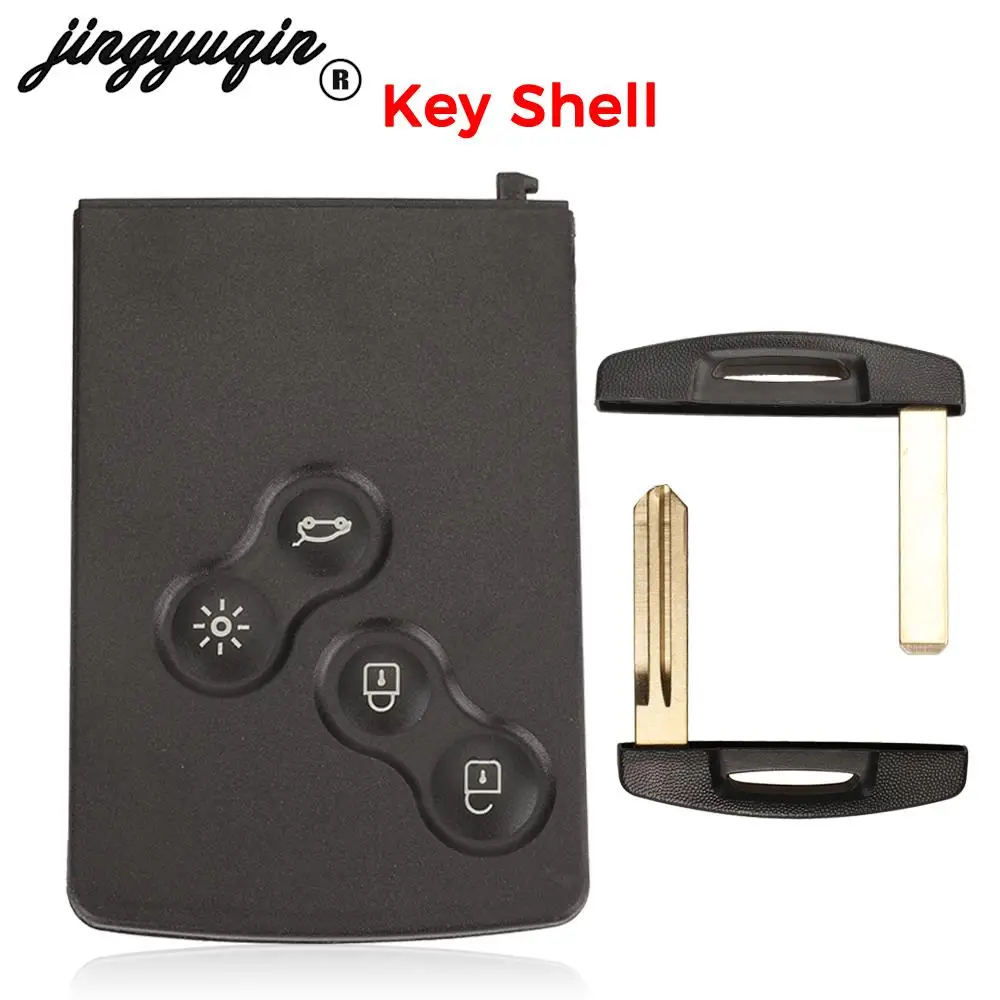

Jingyuqin 4-кнопочный автомобильный пульт дистанционного управления для смарт-ключа для Renault Laguna Koleos Megane Uncut VA2, сменный брелок с лезвием