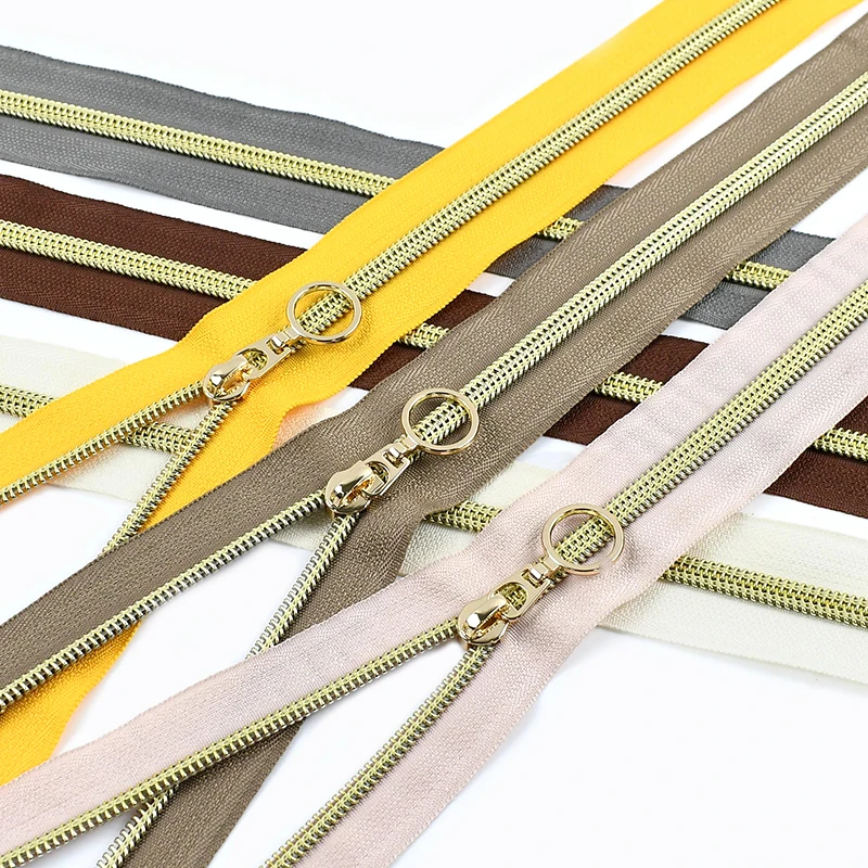 

Meetee 5# 2/5/10M Nylon Zip Tape+Zipper Puller Backpack Zippers Closure Clothing Decor Zips Repair Kits DIY Sewing Accessories