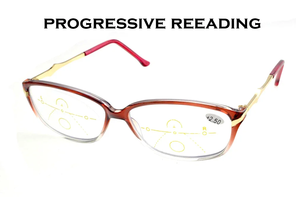 Occhiali Da Lettura Rushed Claravida 2019 Multicolor Women Lady Progressive Bifocal Reading Glasses +1 +1.5 +2 +2.5 +3 +3.5 +4