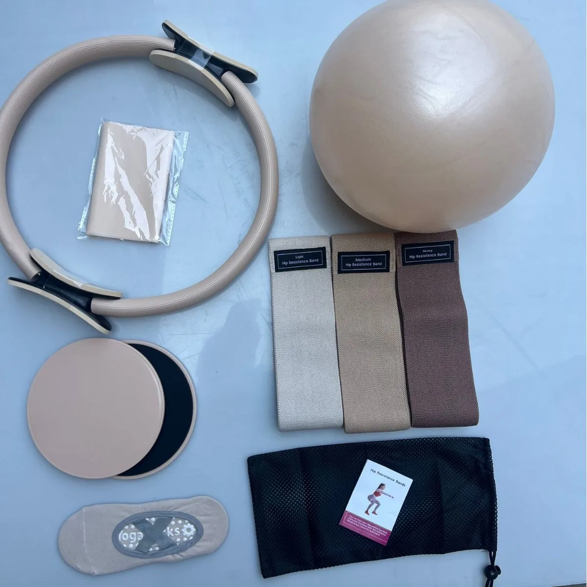 Pilates Ring Multi-piece Stretching Aid Belt Silicone Tension Belt Yoga Socks Yoga Straw Ball Slimming Combination